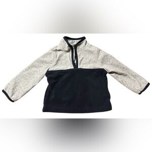 OshKosh Bgosh Black & Grey Boy’s 1/4 Pullover Long Sleeve Shirt SZ: 12 M